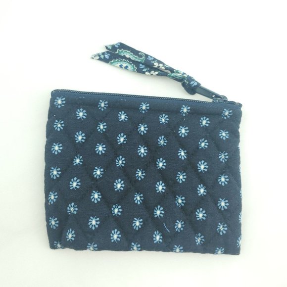 Vera Bradley Womens Navy Blue Floral Shoulder Strap Tote Bag And Zipper Pouch - Picture 6 of 15